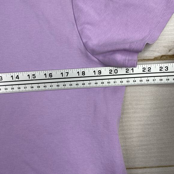 J Jill Perfect Pima Top Womens XL Purple Crew Neck Shirttail Tee Short Sleeve - Picture 4 of 7